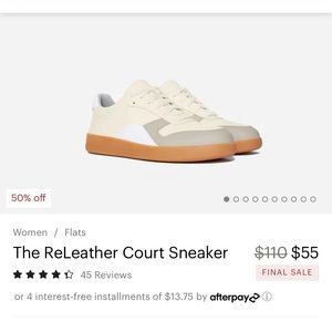 Everlane Court sneakers womens size 11. Brand new. They are too large for me.